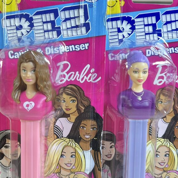 BARBIE Pez Dispenser LOT of 2 Purple Ponytail & Brunette Barbie 2024 Carded NEW - Picture 3 of 9